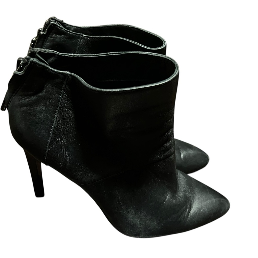French connection size 8.5 leather black booties